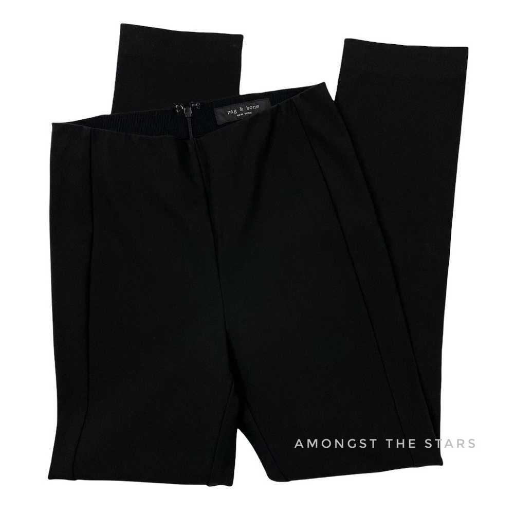 rag & bone Simone Equestrian Stretch Slim Black Ankle Pants - Picture 6 of 11